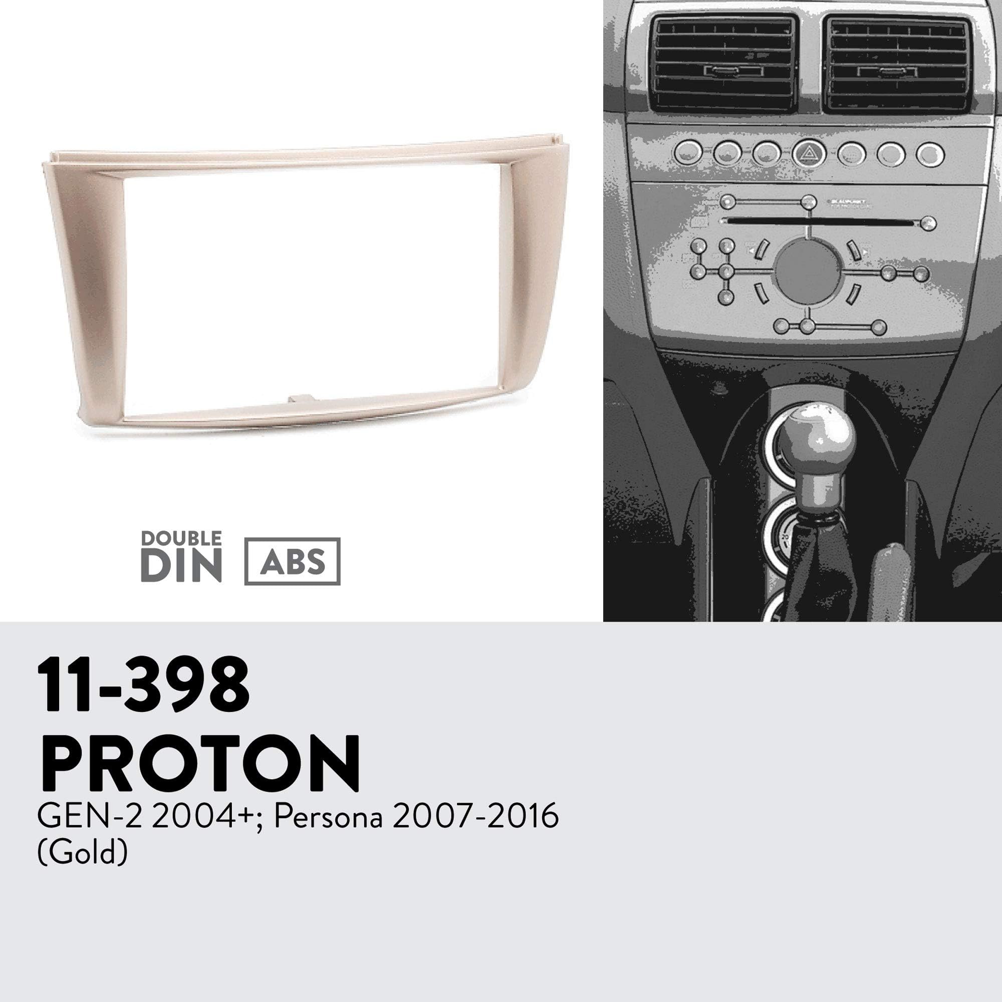 UGAR 11-398 Trim Fascia Car Radio Installation Mounting Kit for Proton GEN-2 2004+; Persona 2007-2016