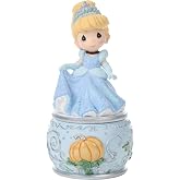 Precious Moments Disney Cinderella in Ball Gown Covered Trinket Box, 4.75 Inch, Multicolor
