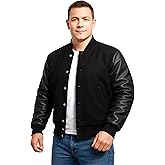 NM-Fashions Mens Varsity Letterman Jacket with Leather Sleeves – Wool College Baseball Bomber Jacket for High School
