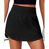 PINSPARK Golf Skirts for Women High Elastic Waisted Athletic Skort 2 Pockets Curved Hem Tennis Skirt for Pickleball Workout