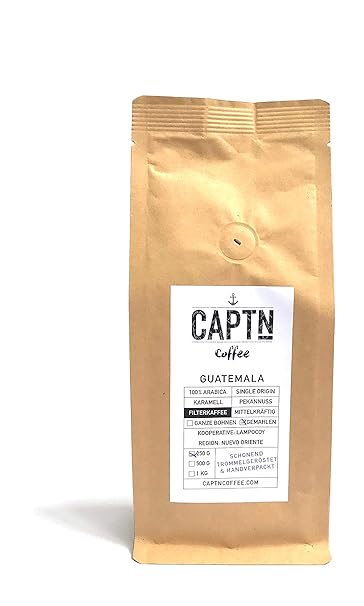 Guatemala Kaffee Gemahlen | 100 % Arabica Single Origin | 250 G | Direkt Gehandelt | Schonend Trommelgeröstet | Handverpackt 