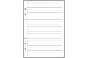 HANDY FORMS A5 Size Lined Notes Pages, with Subject Line, Sized and Punched for 6-Ring A5 Notebooks by Filofax, LV (GM), Kikki K, TMI, and Others. Sheet Size 5.83" x 8.27" (148mm x 210mm)