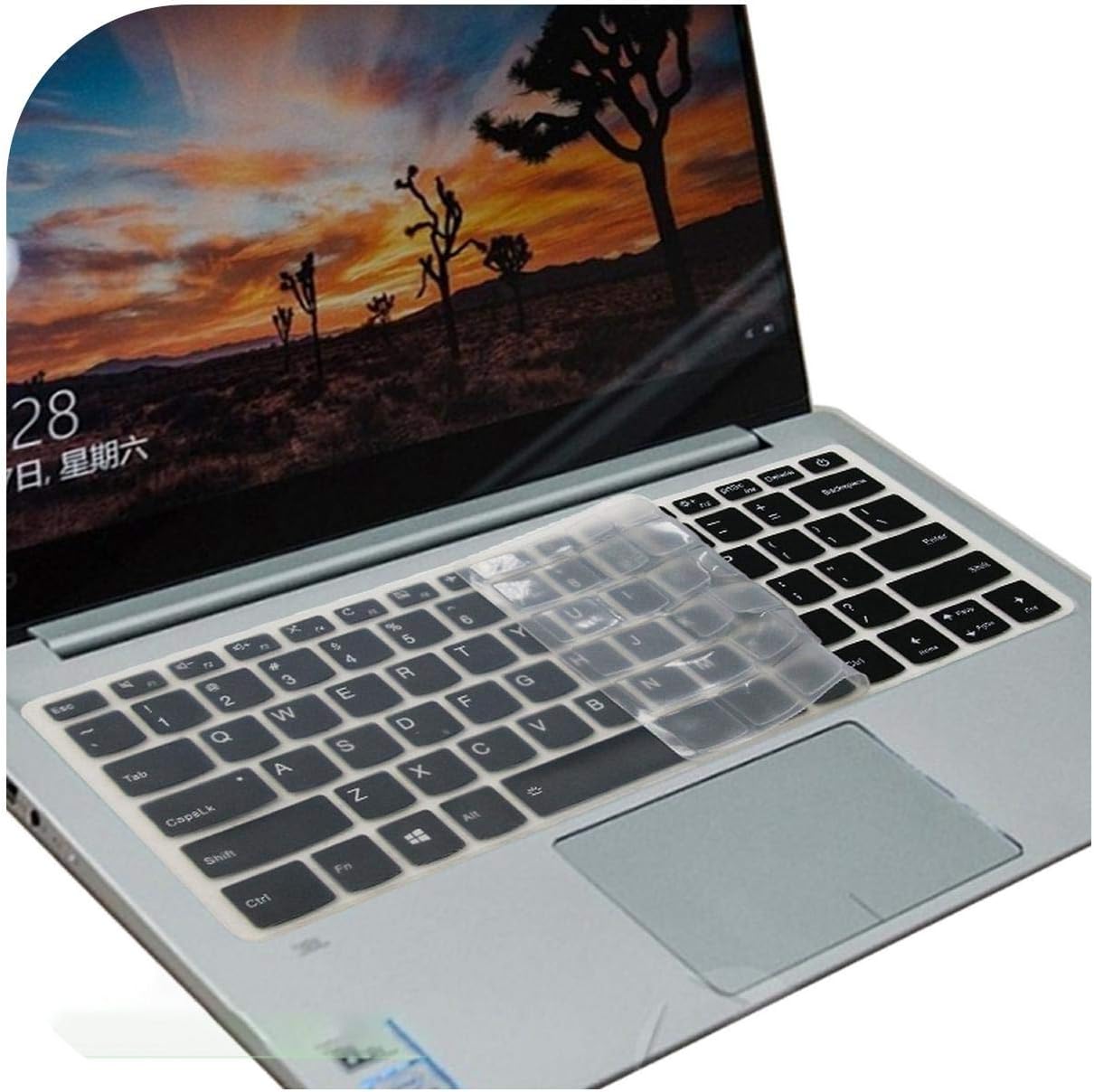 Silicone Notebook Keyboard Cover Skin Protector For Lenovo Ideapad C340 14 Inch C340 14Api C340 14Iwl C340 14Api 14Iwl-Clear-