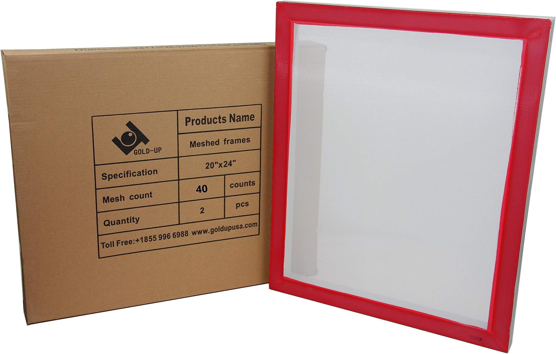 20 x 24 Inch Pre-Stretched Aluminum Silk Screen Printing Frames with 40 White Mesh (2 Pack Screens)