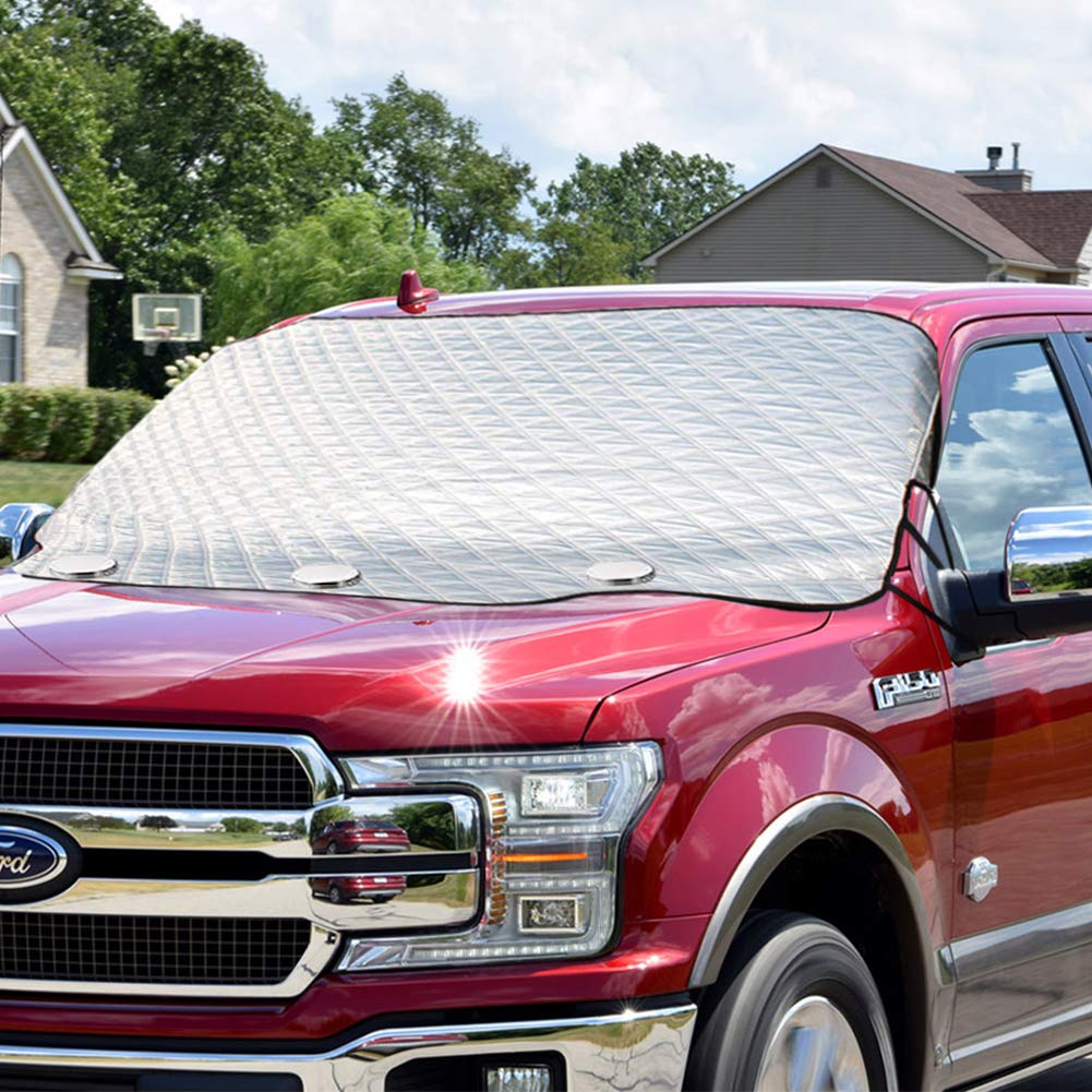 Antstorm Car Windshield Snow Cover,Windshield Ice&Frost Covers,Car Wiper Visor Frost Guard Protector,All Weather Summer Windproof Sun Shade for Cars/Trucks/Vans/SUV. (Medium Snow Cover)