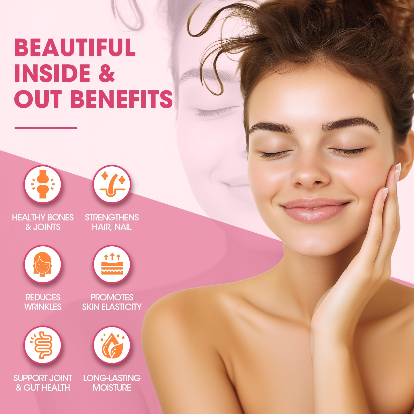 Liquid Collagen Peptides Drink, Liquid Collagen and Biotin Supplement for Women with Coenzyme Q10, Hyaluronic Acid, Biotin, Vitamin C, E - Support Revitalize Skin Elasticity, Hair Nail & Smooths