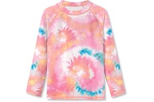 BesserBay Girls Rash Guard UPF 50+ Raglan Long Sleeve Quick Dry Crew Neck Swim Shirt 4-14 Years