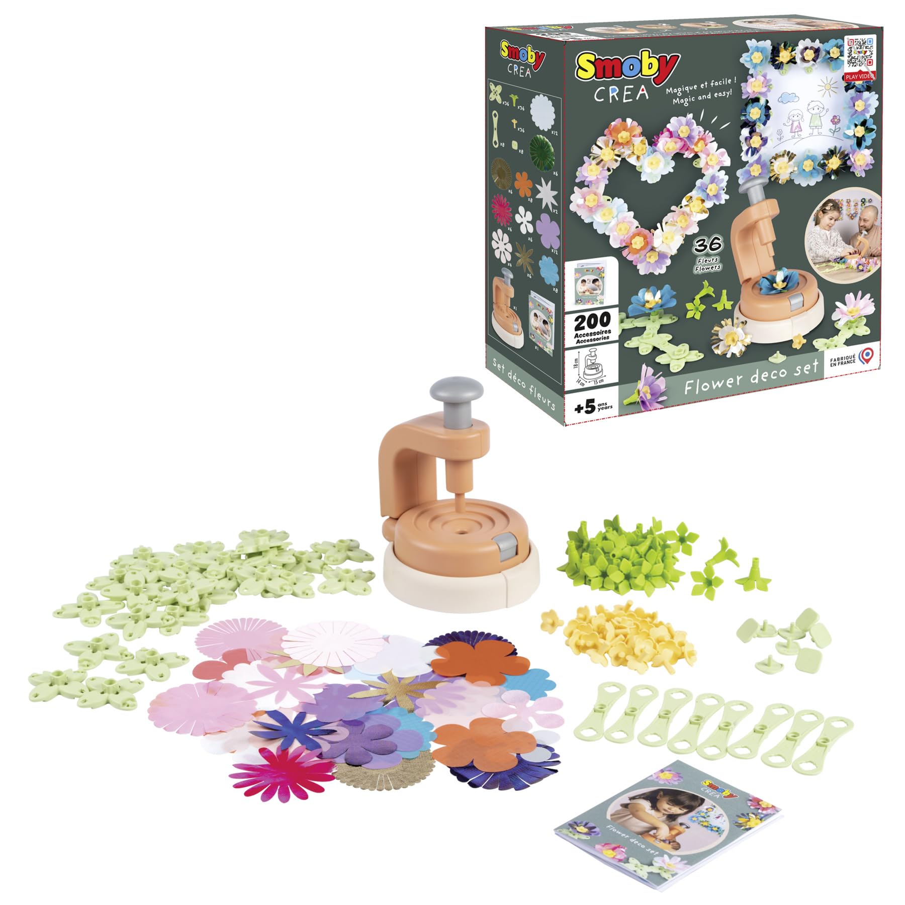 Smoby Flower Market Creations Kit, Manual Activity Flower Creation Workshop
