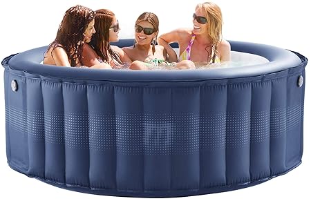 Miweba MSpa aufblasbarer Whirlpool Outdoor – 118 Massagedüsen + 4 Hydromassage Düsen - 4 Personen - Tüv GS geprüft – Elite Ba