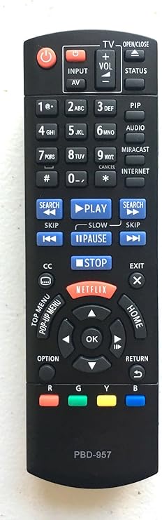 Usbrmt New Panasonic Replacement Remote Pbd 957 For Panasonic Blu Ray Dvd Player Dmp Bd75 Dmp Bd755 Home Audio Theater Amazon Com