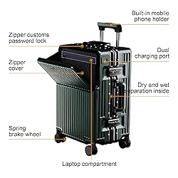 AIWEINY Zipperless Luggage, Polycarbonate Aluminum
