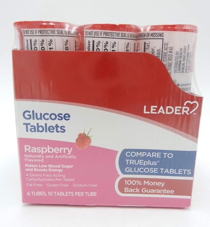 LEADER Glucose Tablets Orange 6 Tubes, 10 Tablets PER Tube