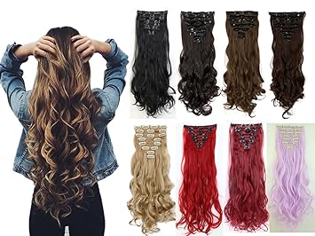 Amazon Com Lay 17 26 Inches 18clips Full Head Set Clip In Hair
