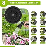 ANSYU Expandable Garden Hose 100FT 8 Function Spray Gun 3/4in 1/2in Connectors view 4