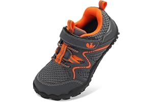 JIASUQI Kids Barefoot Shoes Boys Girls Adjustable Walking Shoes Kids Lightweight Sneakers Outdoor Tennis Hiking Shoe