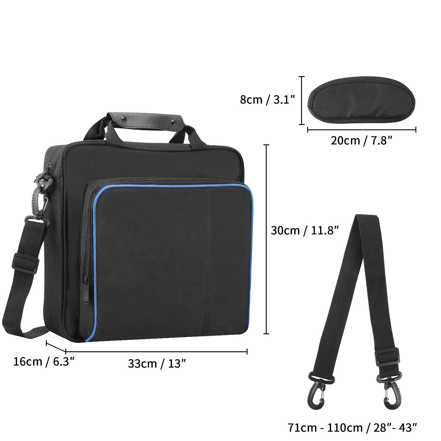 PS4 Bag, PS4 Travel Carrying Case Protective Shoulder Handbag for PSP PS4 Slim for Sony Playstation, Gaming Accessories Console Carrying Travel Case: Video Games