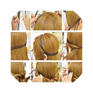 Amazon Com Women Girls Double Layer Hair Clips Headwear Rope Diy