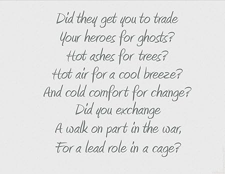 Vinyl Say Did They Get You To Trade Your Heroes For Ghosts Matte