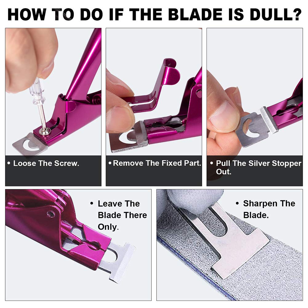 Elegant Violet Red Premium Adjustable Stainless Steel Artificial Acrylic Fake False Nail Tip Clipper Cutter Trimmer Manicure Pedicure Sharp Blade Clip Tool For Salon Home Nail Art Beauty Design DIY: Beauty
