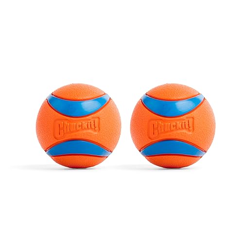 ChuckIt! Ultra Ball Dog Toy, Durable High Bounce Floating Rubber Dog Ball, Launcher Compatible Toy For Dogs, 2 Pack, Medium