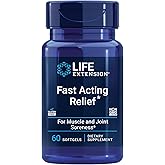 Life Extension Fast Acting Relief, Black Sesame Seeds, Turmeric, Boswellia, Joint Support Supplement, Quick Relief for discomfort in Bones, Joints & Muscles, Gluten-Free, Non-GMO, 60 softgels