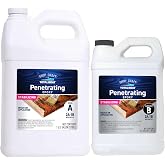 TotalBoat Clear Penetrating Epoxy Wood Sealer - 1.5 Gallon Kit, Traditional | Ideal for Wood Rot Repair &amp; Sealing Plywood; Marine-Grade Epoxy Hardens and Stabilizes; Waterproofs and Protects Outdoor Wood