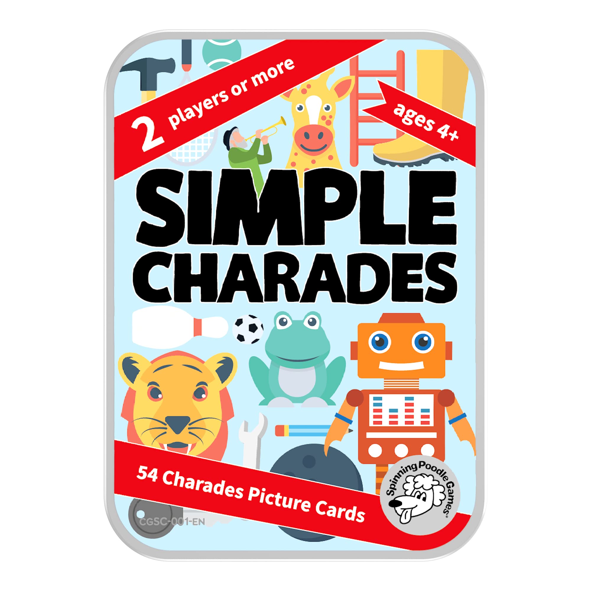 Spinning Poodle Games Simple Charades - A Super Simple Set of Fun Charades Picture Cards for Kids and Families
