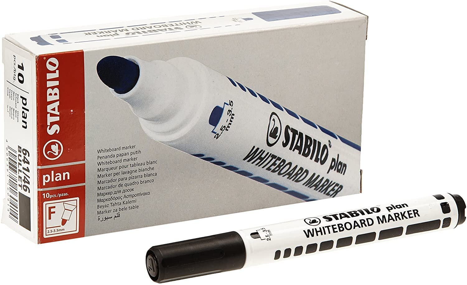 Stabilo Point Dry Wipe Markers (Pack of 10) Black