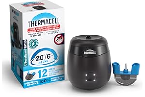 Thermacell Patio Shield Mosquito Repellent E-Series E552CHRCA Rechargeable Repeller; 20’ Mosquito Protection Zone; Includes 1