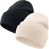 PHILIGHTS 100% Cotton Beanie Hat Knit Winter Hats for Women Men, Slouchy Beanies Cuffed Skull Cap Womens Warm Ski Hat