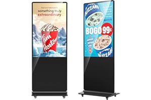 HomeTreeX 55'' Digital Signage Display Smart Android LCD Sign Kiosk Electronic Menu Board Advertising Display Screen Monitor HDMI WiFi USB 4K Media Video Player (Non Touch Screen,Black)