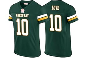 JUNJJO Custom Mens/Women/Youth/Womens Football Stitched T-Shirt for Sports Fan Green/White