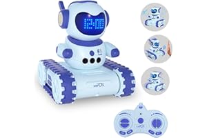CAROX Interactive Robot Alarm Clock and Remote Control Car for Kids - Educational Toy with Gesture Sensing, Dance Moves, LED Emoji Eyes, Walkie-Talkie Function, and Sound Wake-Up for Birthdays