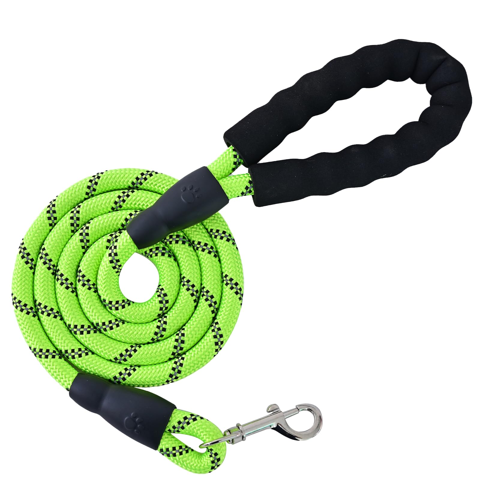 LZ.MZXU Rope Dog Lead - 1.5m Reflective Leash with Comfortable Handle for Puppies to Large Dogs, GREEN