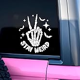 Stay Weird Car Decal Keep It Weird Bats Decal Spooky Decals Weirdo Weird B*tch Car Mirror Decal Car Accessories Affirmations Funny Vinyl Decal Waterproof 8 Inches Car Decal Gifts for Friend Coworker