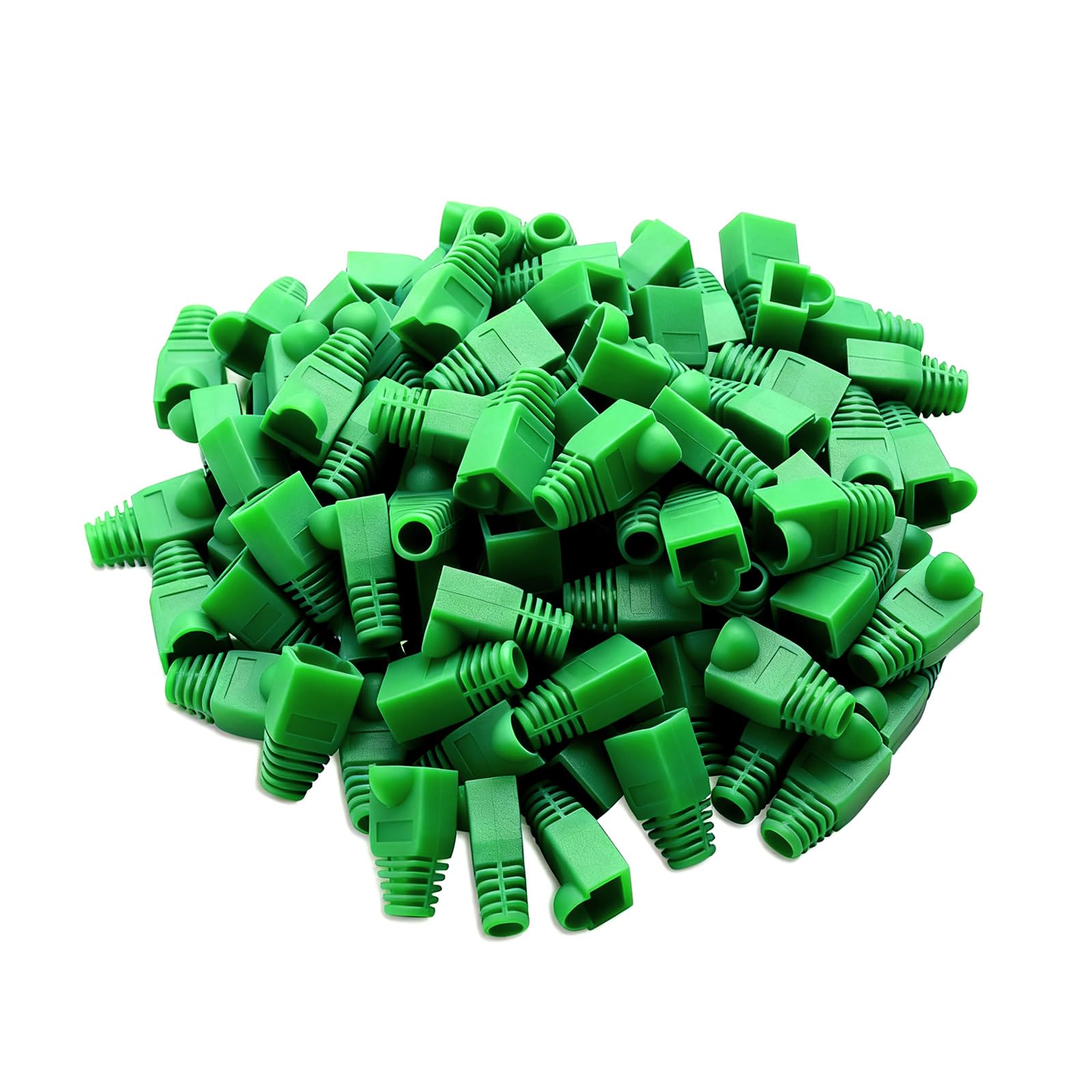 YIOVVOM Soft Plastic Ethernet RJ45 Cable Connector Boots Cover Strain Relief Boots CAT5 CAT5E CAT6 CAT6E 100PCS (Green)