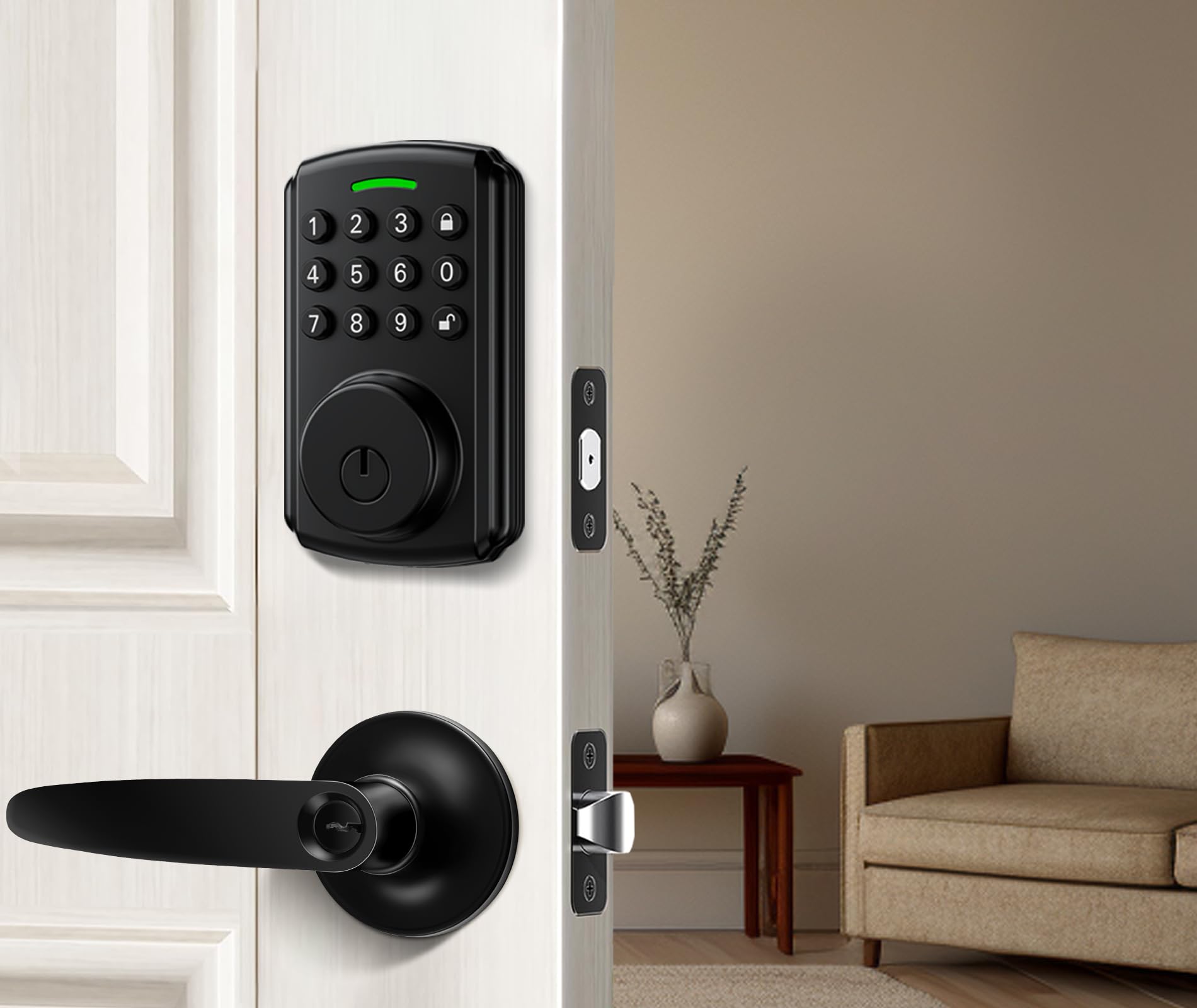 Photo 1 of Front Door Lock Set | One Key for Two Lock | Keyless Entry Door Lock Deadbolt with Handle Set | Lever Handle