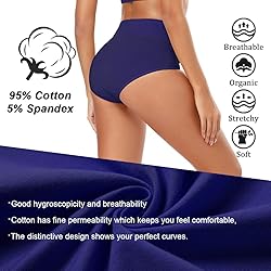 Molasus Women's Soft Cotton Underwear Briefs High