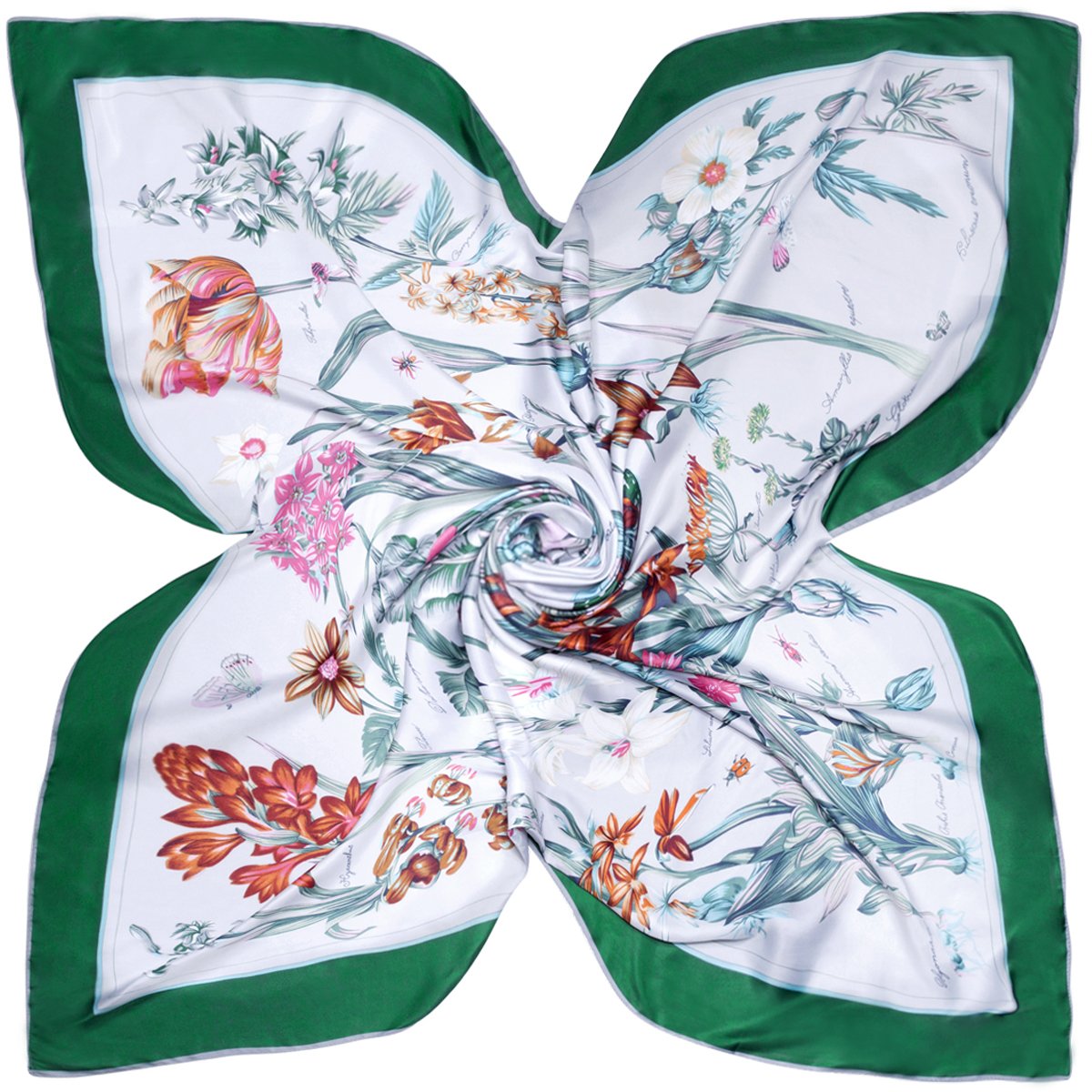 Flowomen Women\'s Silk Scarf Large Square Satin Headscarf Fashion Daily Luxury Neckerchief