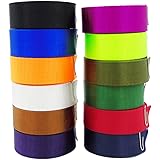 12Pcs Colored Nylon Heavy Webbing Straps, Grosun 1 inch x 3.3 yards Weather Resistant Fabric Straps for Bags, Backpacks, Handles, Luggage, Slings