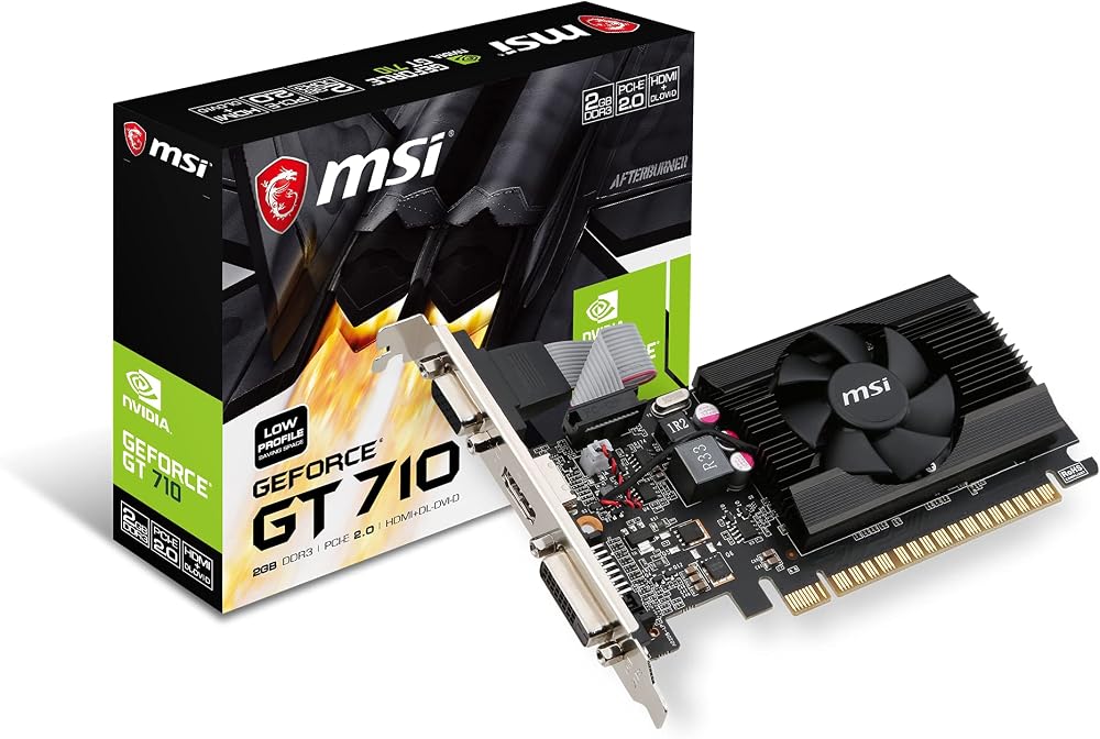 MSI GeForce GT 710 2GB DDR3 Graphics Card Low Profile Silent Fanless VGA DVI