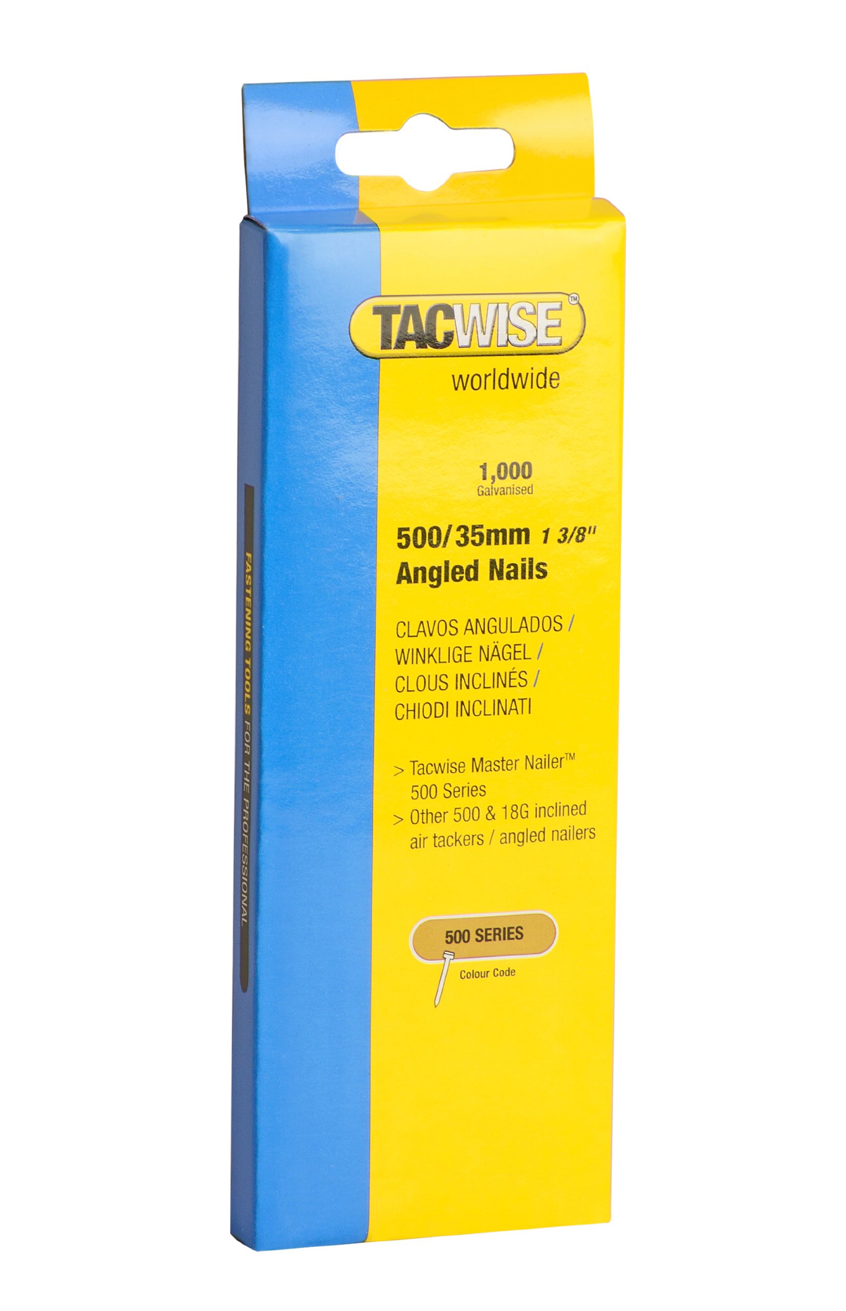 Tacwise 0482 500/35 mm Angled Nails, Silver, 35 mm