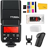 Godox TT350C Flash for Canon Camera, 2.4G Wireless Speedlight Canon GN36 1/8000s HSS Speedlite, Mini Thinklite TTL Camera Fla