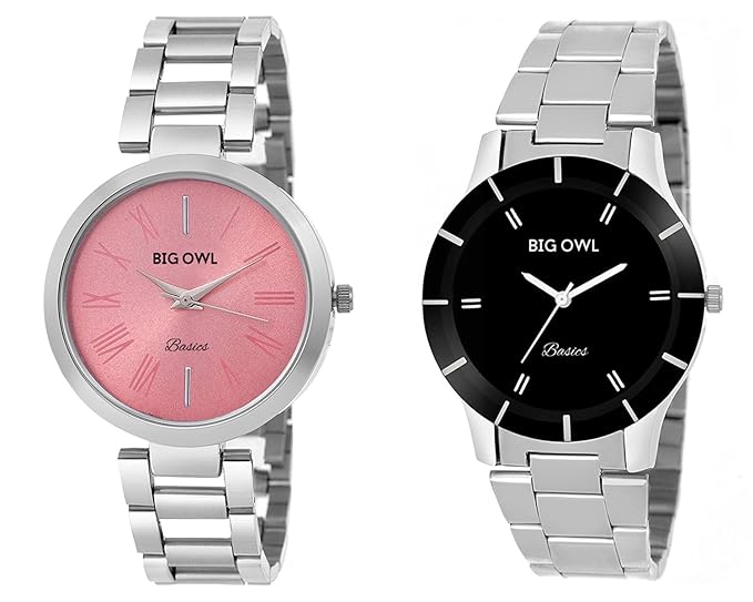 Bigowl Analogue Multicolor Dial Mens & Womens Couple Watch - WOMEN01-WOMEN04