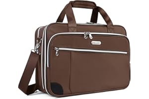 HXLGMD 17 Inch Laptop Bag, TSA Expandable Computer Bag Large Laptop Briefcase for Men Water Resistant, Padded Laptop Shoulder Carrying Case Messenger Bag for Work Travel College, Brown