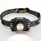 LHOTSE Ultralight LED Headlamp,Rechargeable Head Lights for Forehead | Motion Sensor Control | Zero-Bounce Running Light | 120 Lumen Brightness | USB-C with Power Indicator | 4 Hours High-Beam