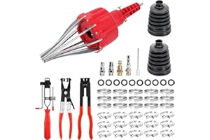 pixticy CV Joint Boot Tool with 3Pcs Cv Boot Clamp Pliers Kit, Expander Rod Spreader Installation Removal Tool, Compatible with Audi, BMW,Mercedes, UTV, ATV (Red)