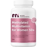 Methylated Multivitamin for Women 50 &amp; Over, Iron Free, 240 Veggie Capsules | 33-in-1 with Methyl B12, D3 &amp; K2, C, E, Chelated Minerals, NMN &amp; CoQ10. Filler Free.