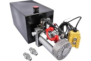 12V DC Single Acting Hydraulic Pump – 3.75 Gallon (15 Quart) Steel Hydraulic Power Unit for Dump Trailer, Dump Truck & Indust
