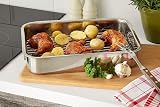 KitchenCraft Roasting Tin with Rack Stainless Steel 43 x 31 cm 5.5L view 8